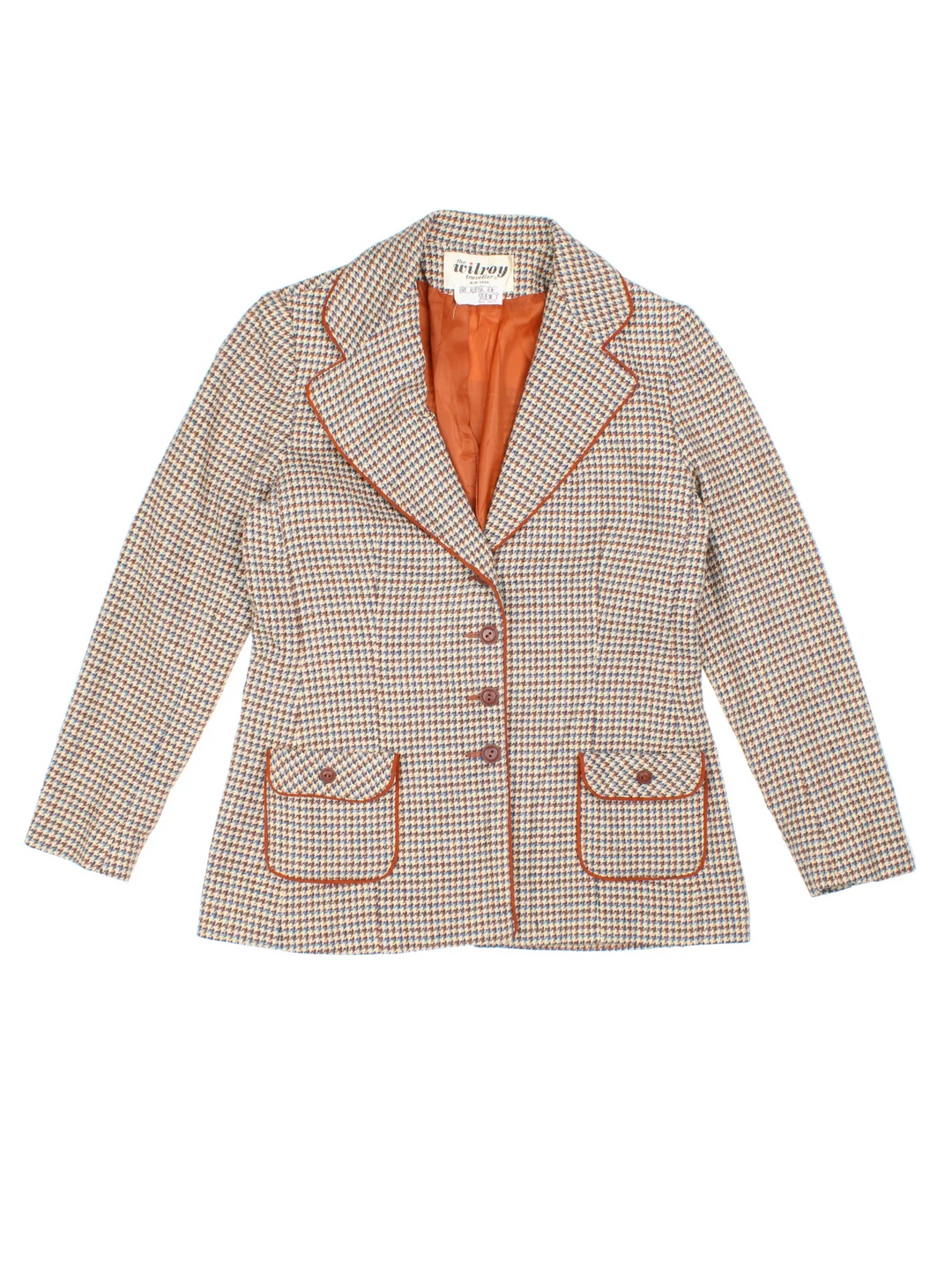 Vintage 1970's Brownestone Studio Wool Blazer in a brown colourway. Buttons up and has front patch pockets, fully lined.