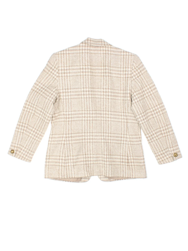 Pendleton Wool Blazer in a tan colourway. Buttons up and has front patch pockets, fully lined.