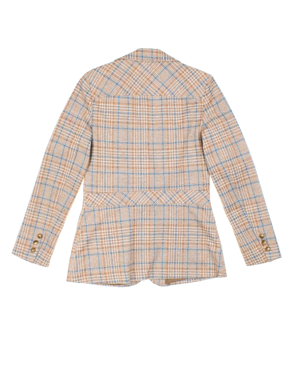 Vintage 80's Alex Colman Wool Blazer in a tan colourway. Buttons up and has front patch pockets, fully lined.