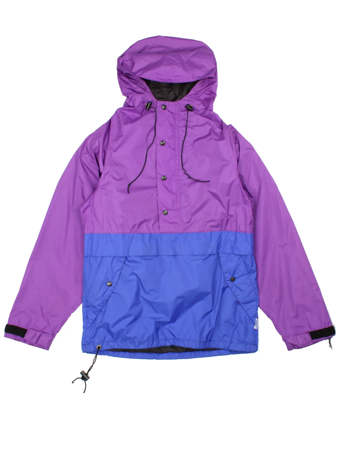Vintage REI Gore-Tex Anorak Jacket in a purple/blue colourway. Hooded with button up fastening, front pocket and mesh lined.