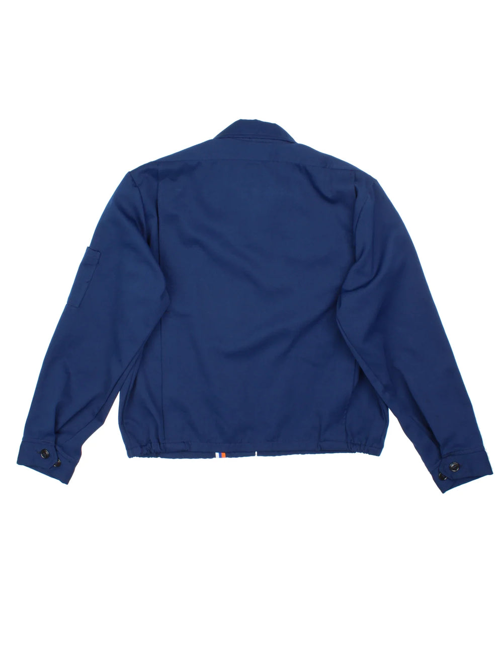 Vintage 70's Gulf Talon Jacket in a blue colourway. Zip fastening and has side pockets, elasticated hem/cuffs and embroidered branding on the front.