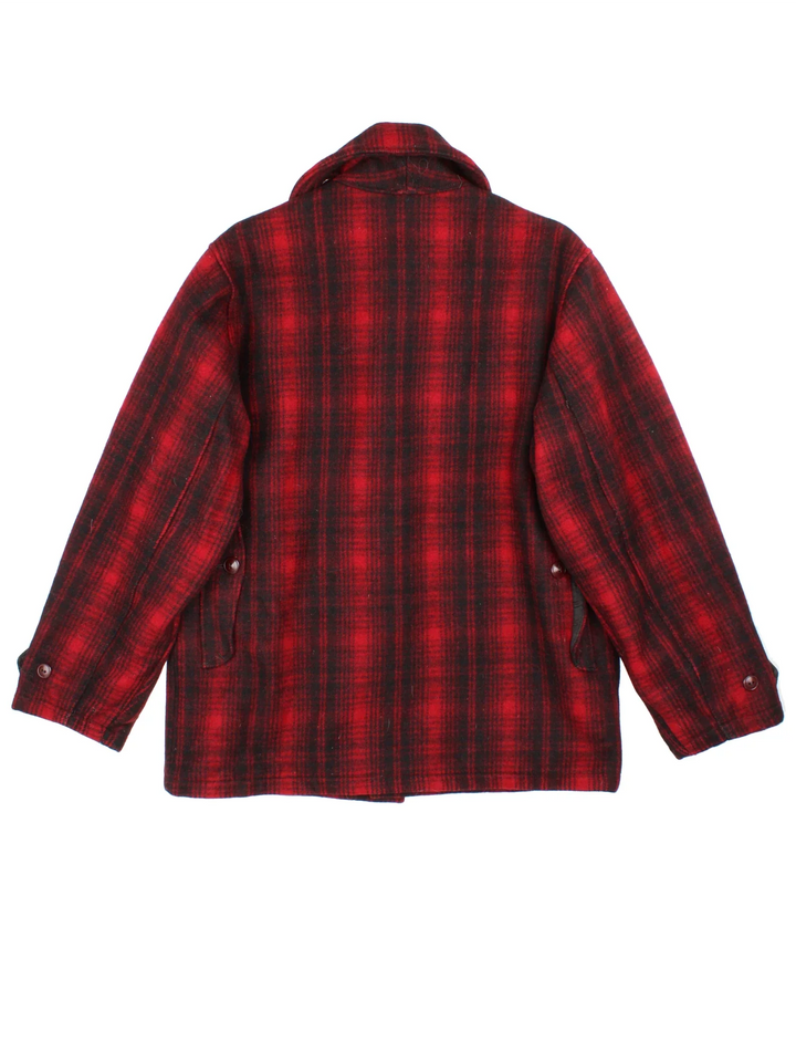 50's Woolrich Mackinaw Wool Jacket in a red colourway. Button fastening, with multiple pockets and branded poppers.