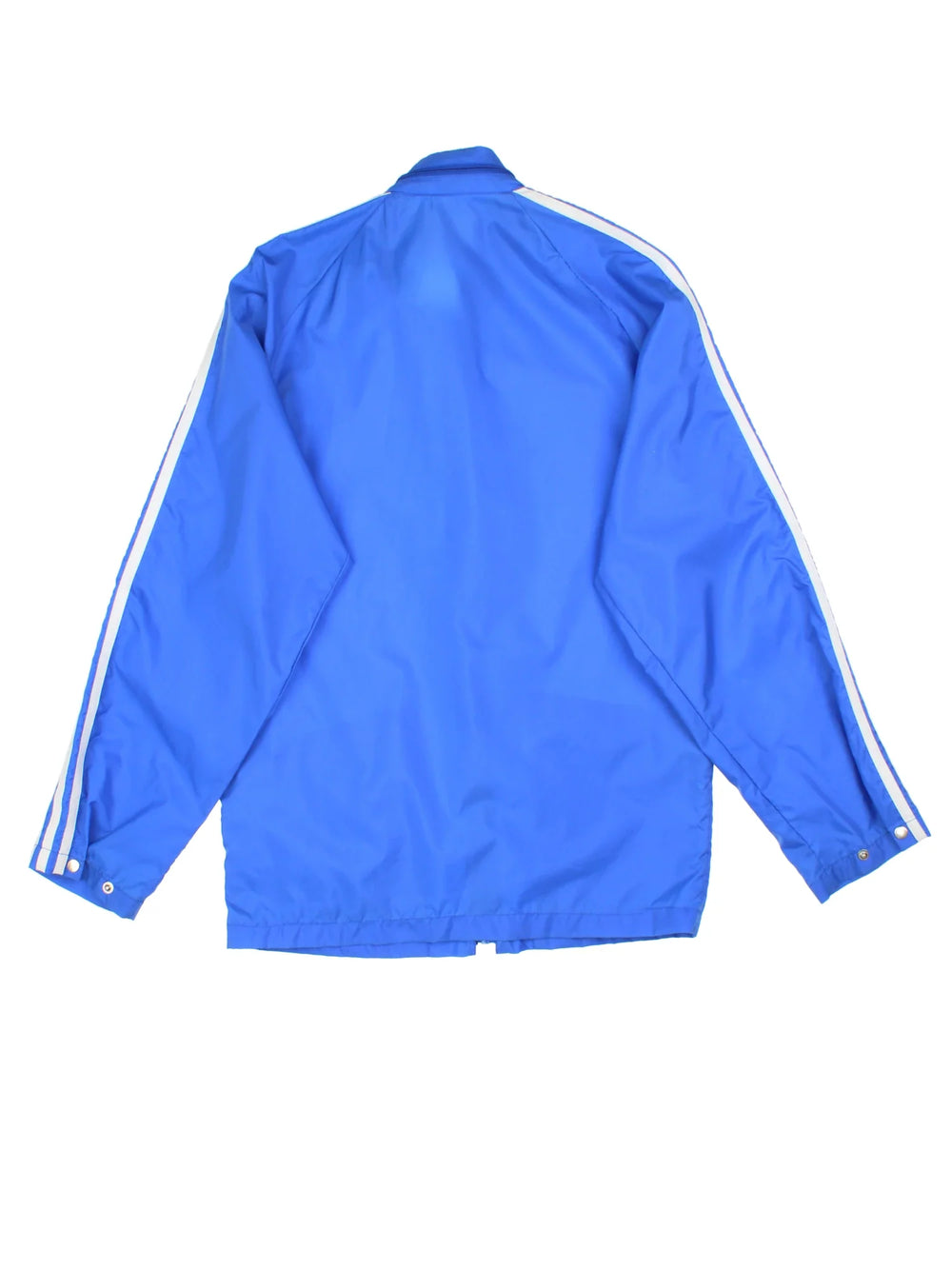 70's Adidas Windbreaker Jacket in a blue colourway. Zips up and has side pockets, and has the logo embroidered on the front.