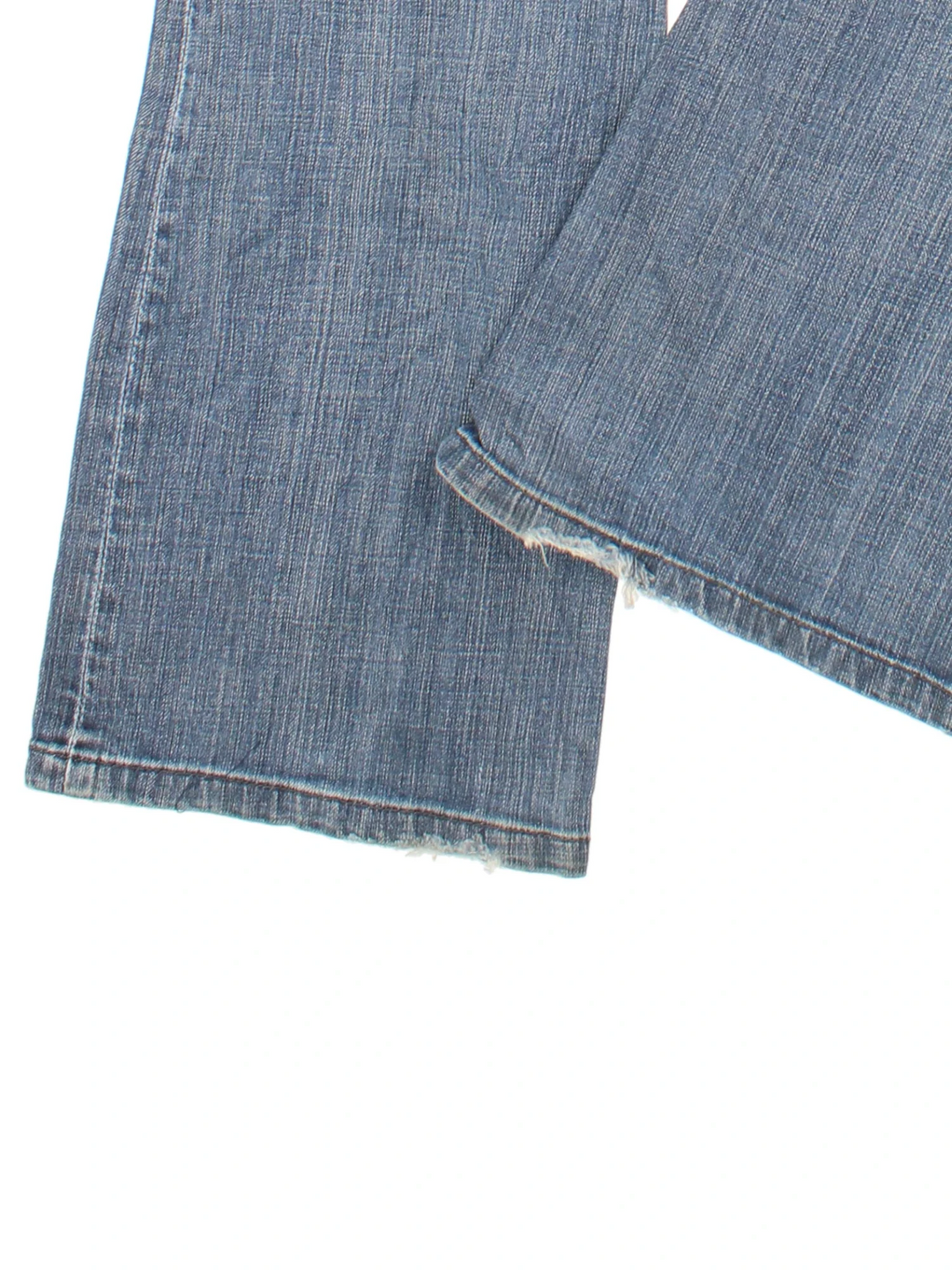 Y2K Diamante Flared Jeans in blue colourway with multiple pockets and diamante detailing on the back.