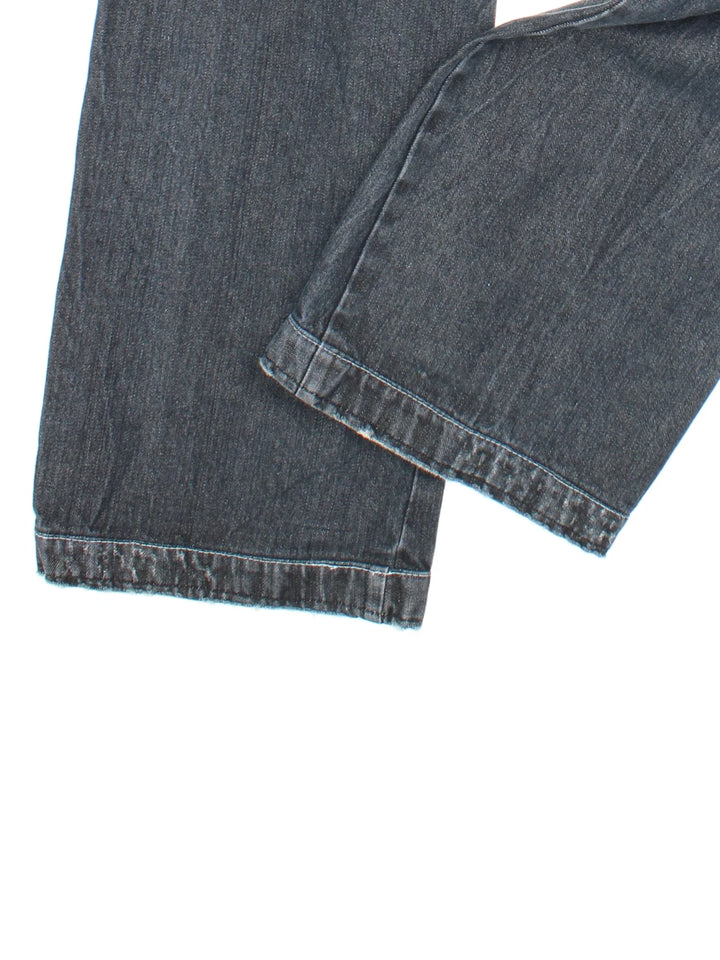 Y2K Take Two Jeans in blue colourway with multiple pockets, contrast stitching and embroidered branding on the front/back.