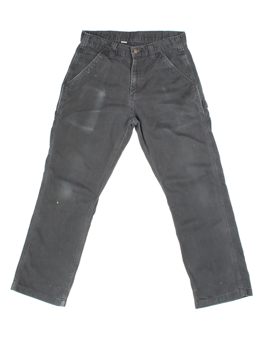 Carhartt trousers in black colourway with multiple pockets and embroidered logo on back.