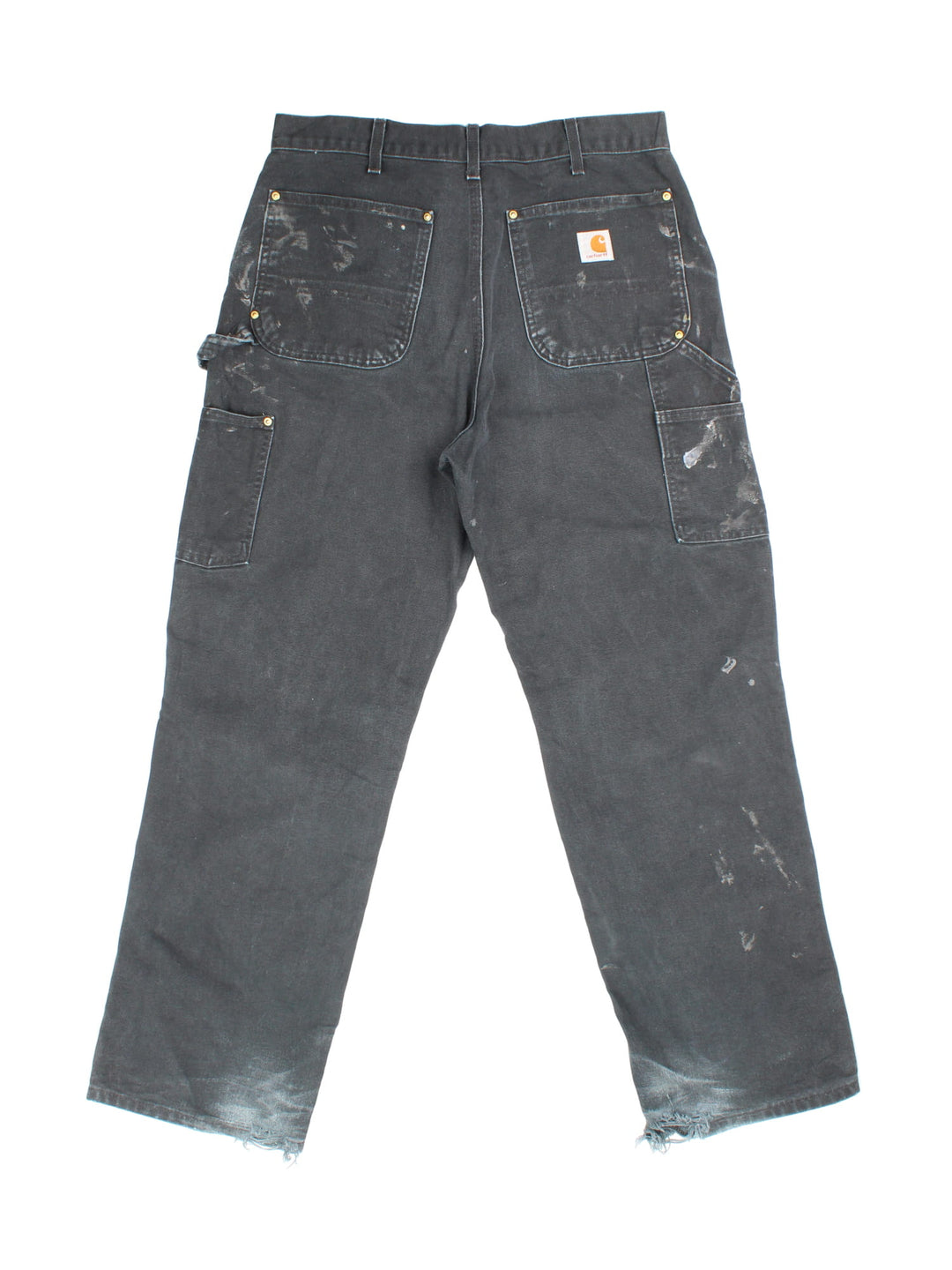 Carhartt Double Knee jeans in black colourway with multiple pockets and embroidered logo on back.