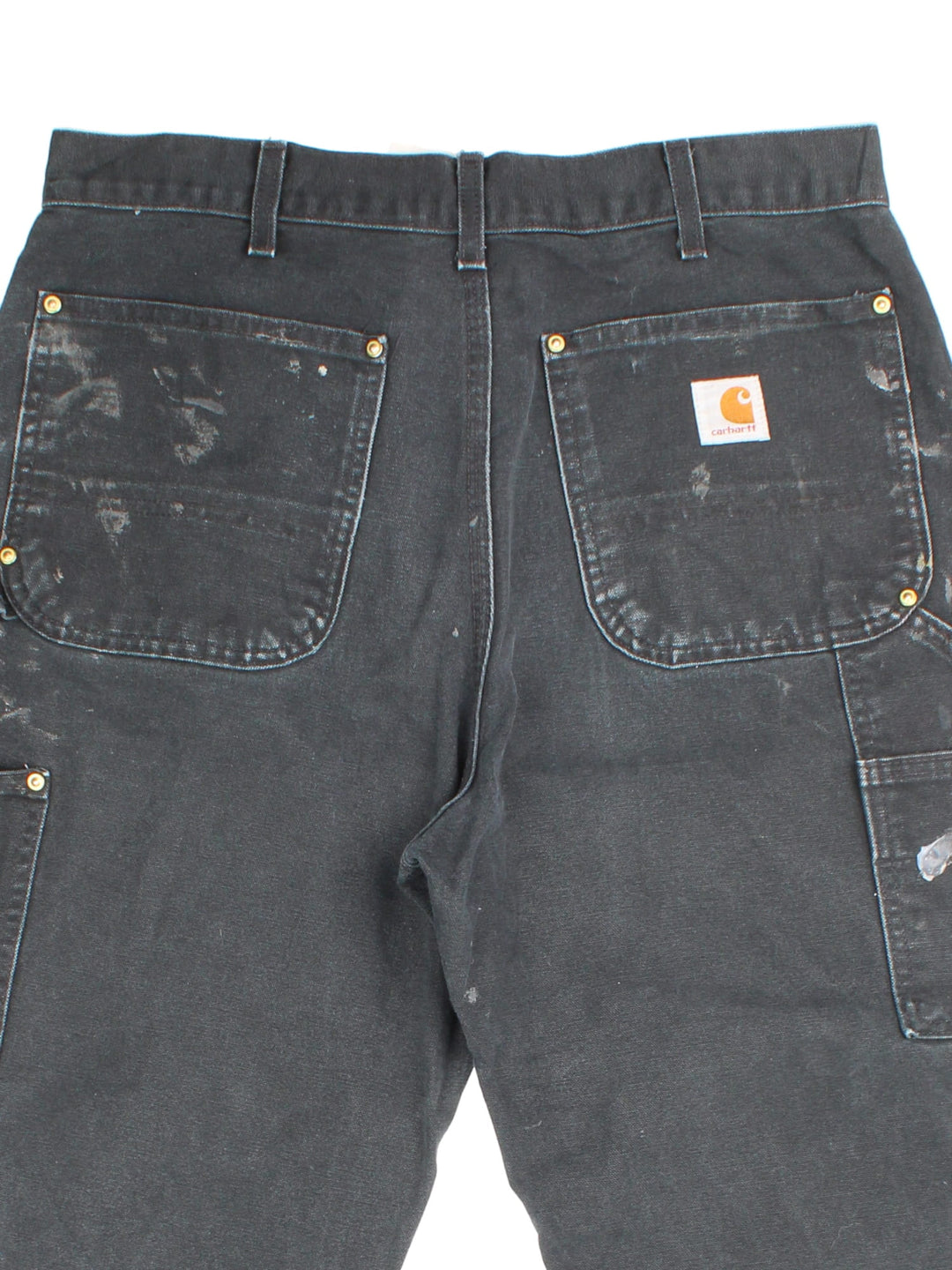 Carhartt Double Knee jeans in black colourway with multiple pockets and embroidered logo on back.