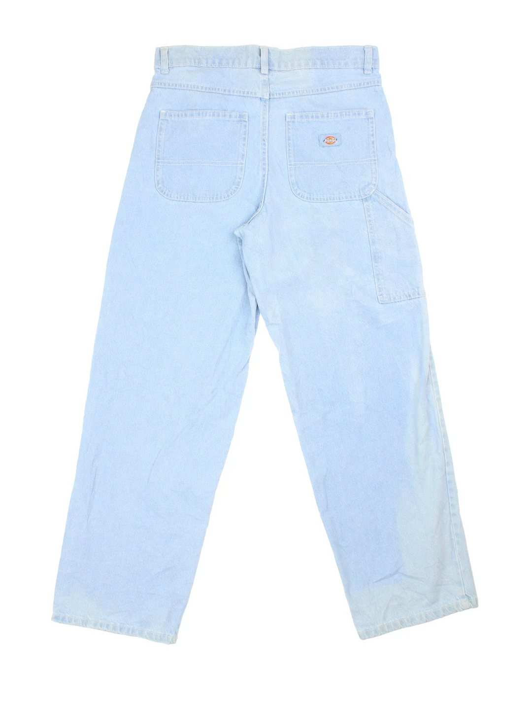 Dickies Jeans in blue colourway with multiple pockets and the logo embroidered on the back.