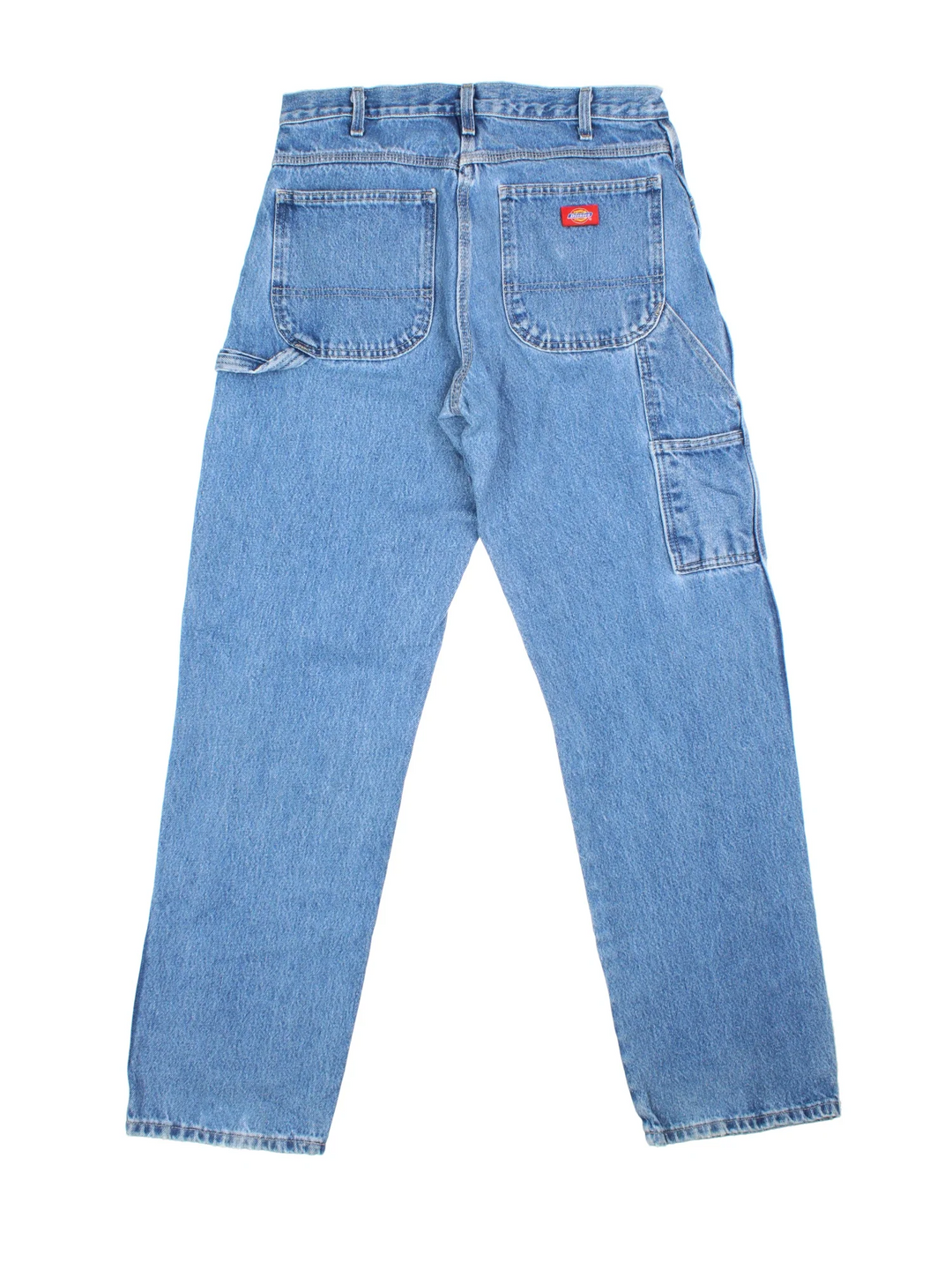 Dickies Carpenter Jeans in blue colourway with multiple pockets and the logo embroidered on the back.