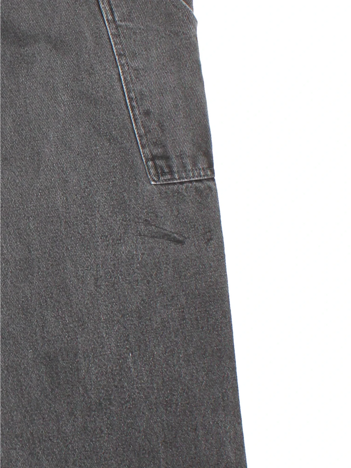 Dickies Carpenter Jeans in a dark grey colourway with multiple pockets and the logo embroidered on the back.