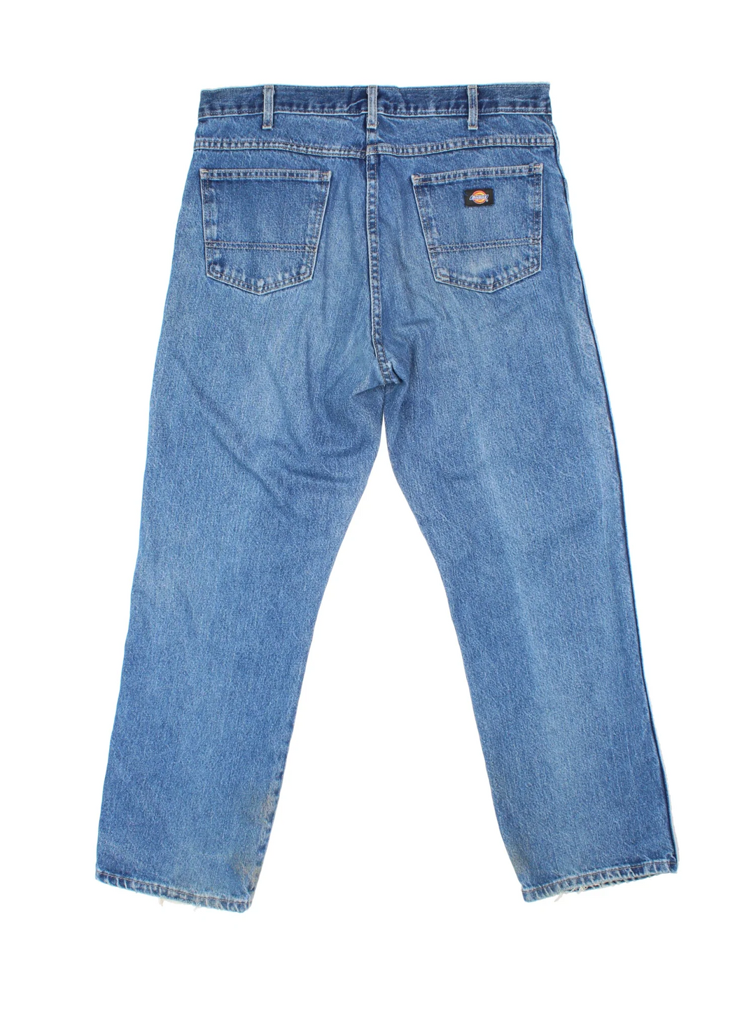 Dickies Jeans in blue colourway with multiple pockets, contrast stitching and branding on the back.