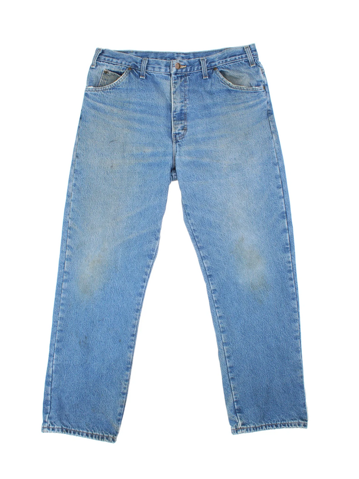 Dickies Lined Jeans in blue colourway with multiple pockets, contrast stitching and branding on the back.
