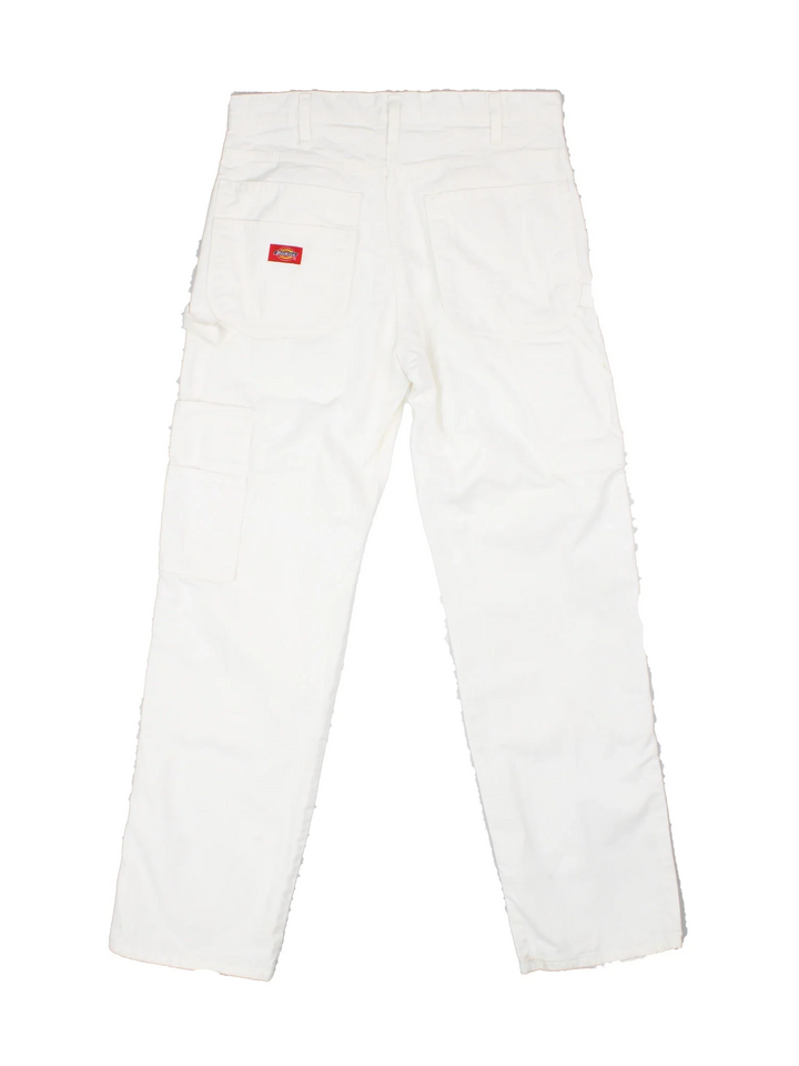 Dickies Carpenter Jeans in white colourway with multiple pockets and branding on the back.