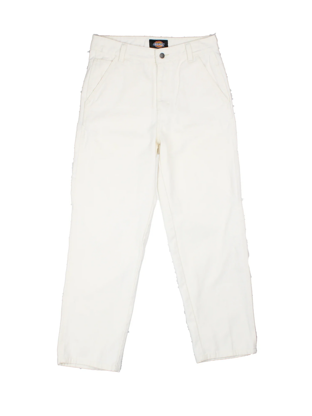 Dickies Carpenter Jeans in white colourway with multiple pockets and branding on the back.