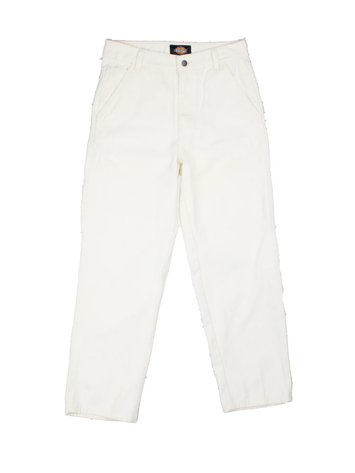 Dickies Carpenter Jeans in white colourway with multiple pockets and branding on the back.