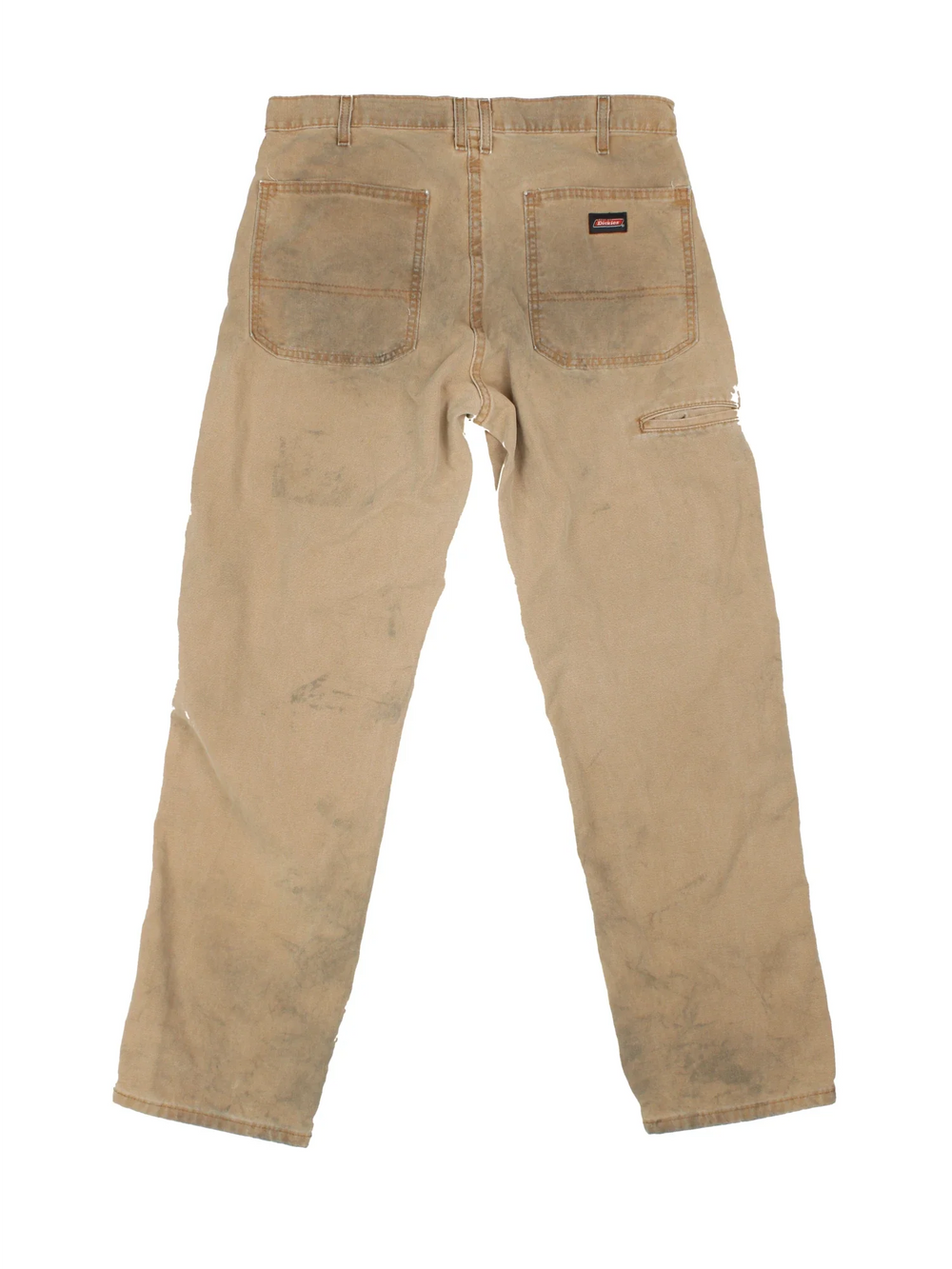 Dickies Carpenter Jeans in tan colourway with multiple pockets and branding on the back.