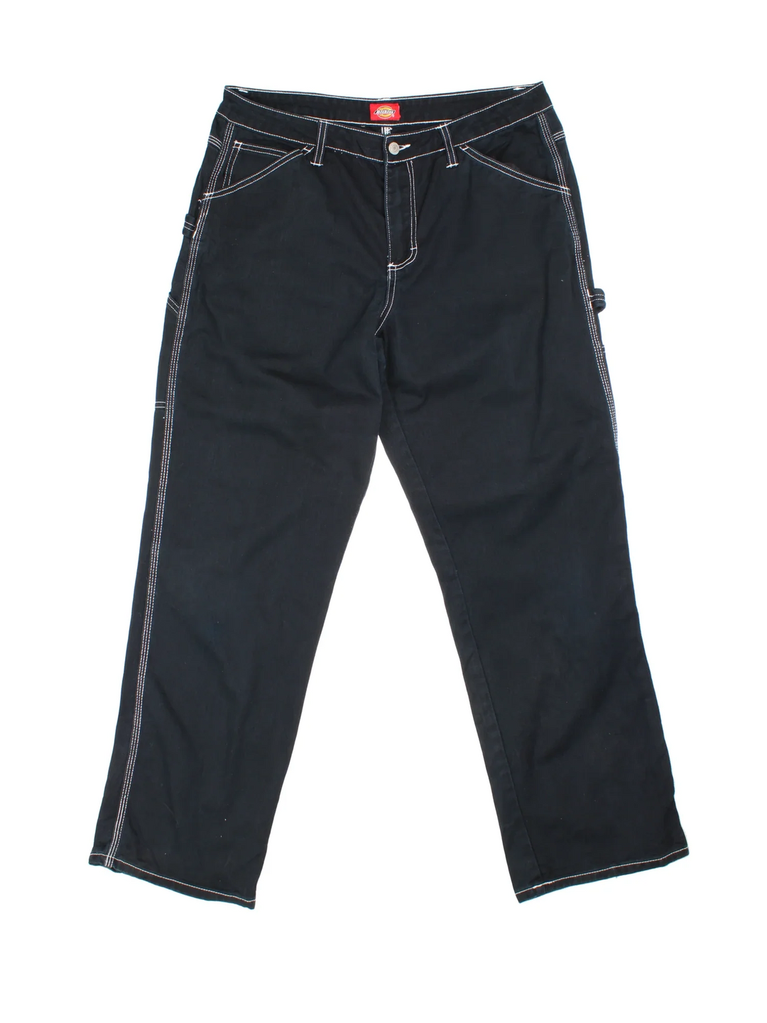 Dickies Carpenter Jeans in black colourway with multiple pockets and the logo embroidered on the back.