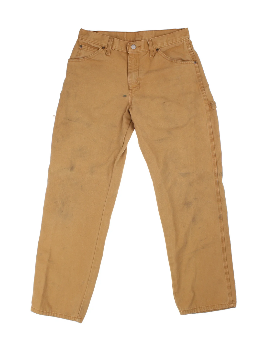 Dickies Carpenter Trousers in tan colourway with multiple pockets and the logo embroidered on the back.