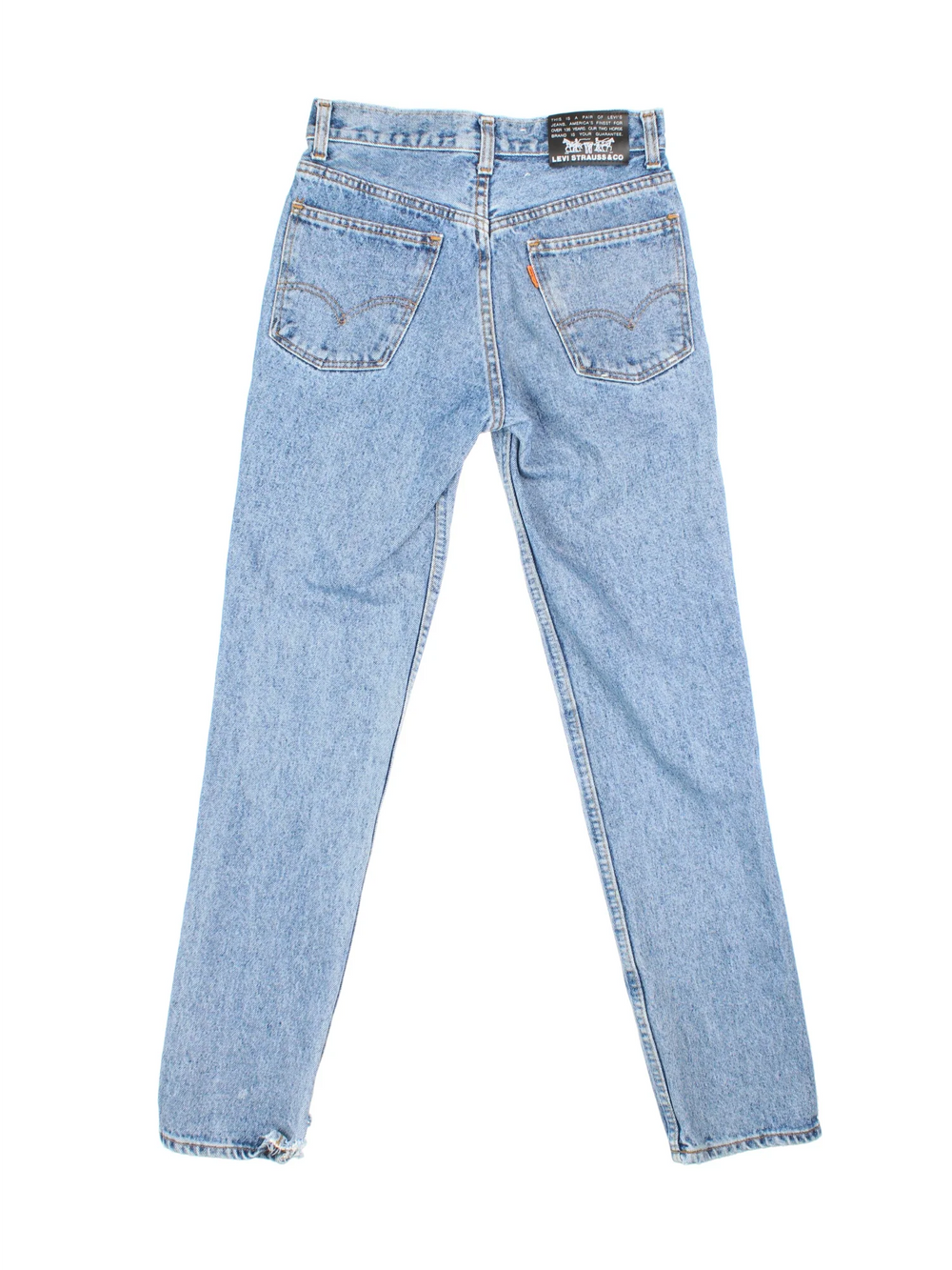 Vintage Levi Strauss Orange Tab 620 Jeans in blue colourway with multiple pockets and the logo embroidered on the back.