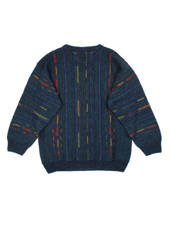 Vintage Italian Patterned Knit Jumper (Size L)