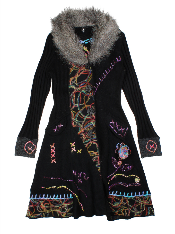 Y2K Black Longline Cardigan (Size M)