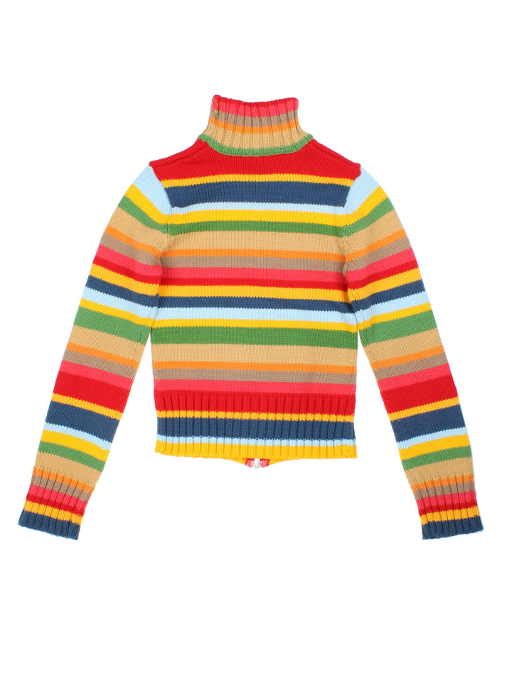 Vintage Stripe Zip Cardigan (Size XXS)