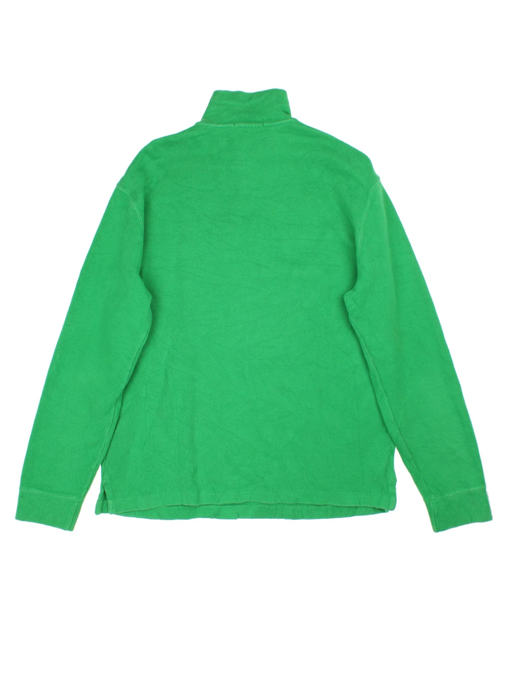 Ralph Lauren 1/4 Zip Sweater in a green colourway with the logo embroidered on the front.