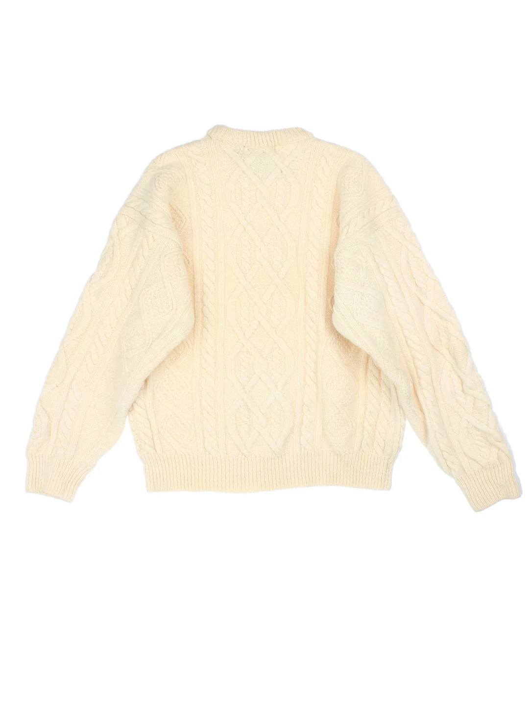 Vintage Eddie Bauer Woollen Cable Knit Jumper in a tan colourway.