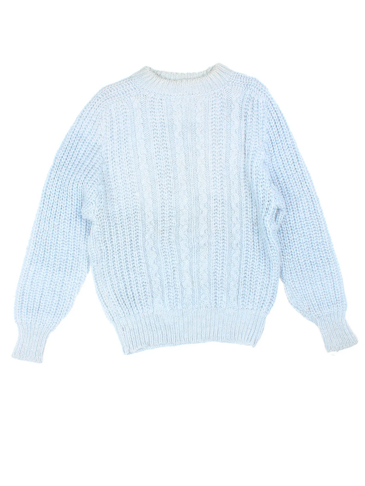 Vintage Cable Knit Jumper in a blue colourway.