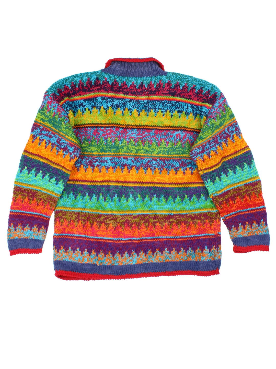 Vintage Cowichan Cardigan in a multicoloured colourway with zip up closure and two front pockets.