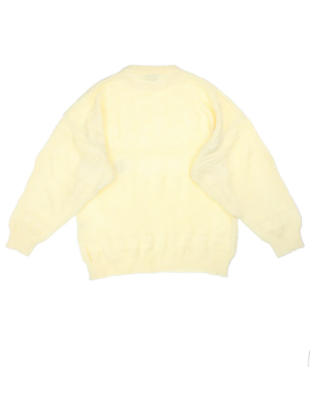 80's Lacoste Jumper in a yellow colourway with crew neck and embroidered branding on the front.