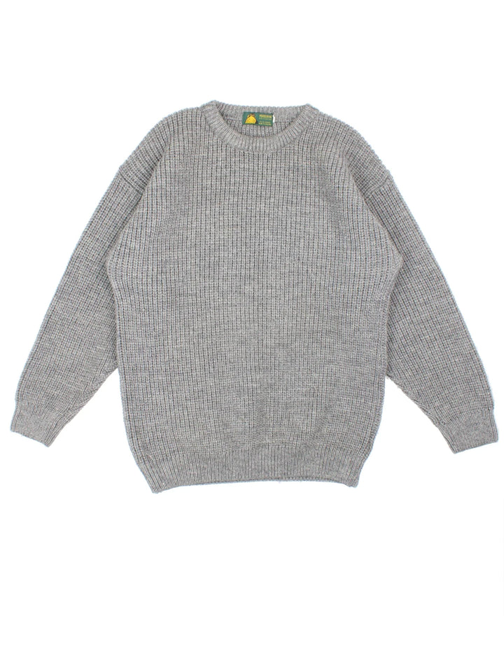Vintage Peregrine Jumper  in a grey colourway with crew neckline and ribbed detail.