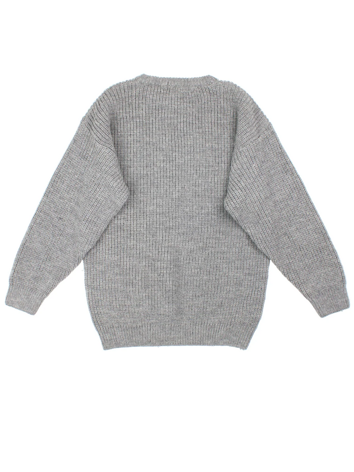 Vintage Peregrine Jumper  in a grey colourway with crew neckline and ribbed detail.