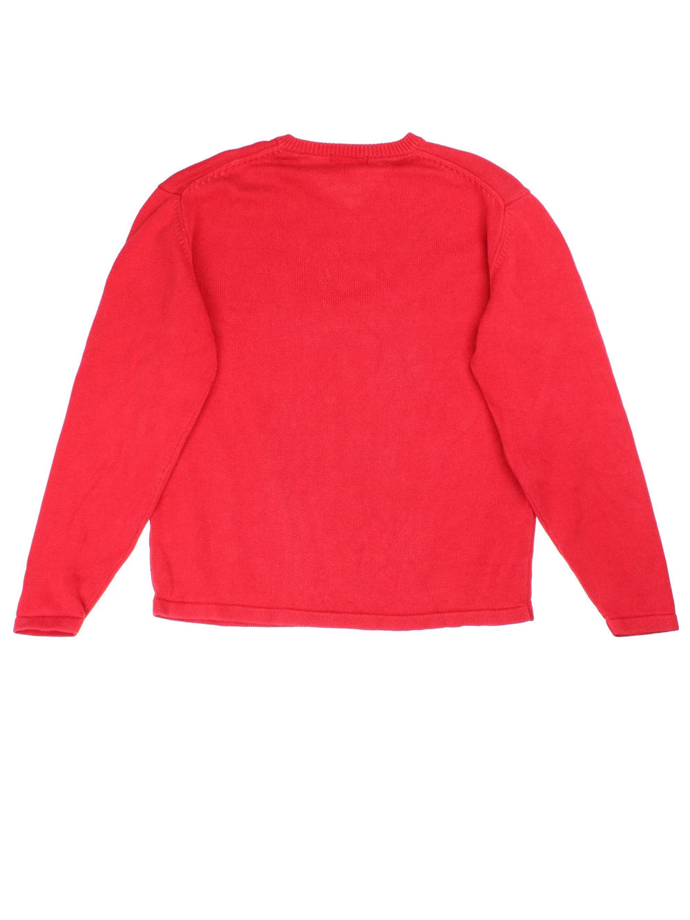 Nautica Jumper in a red colourway, v neck collar with embroidered logo on front.