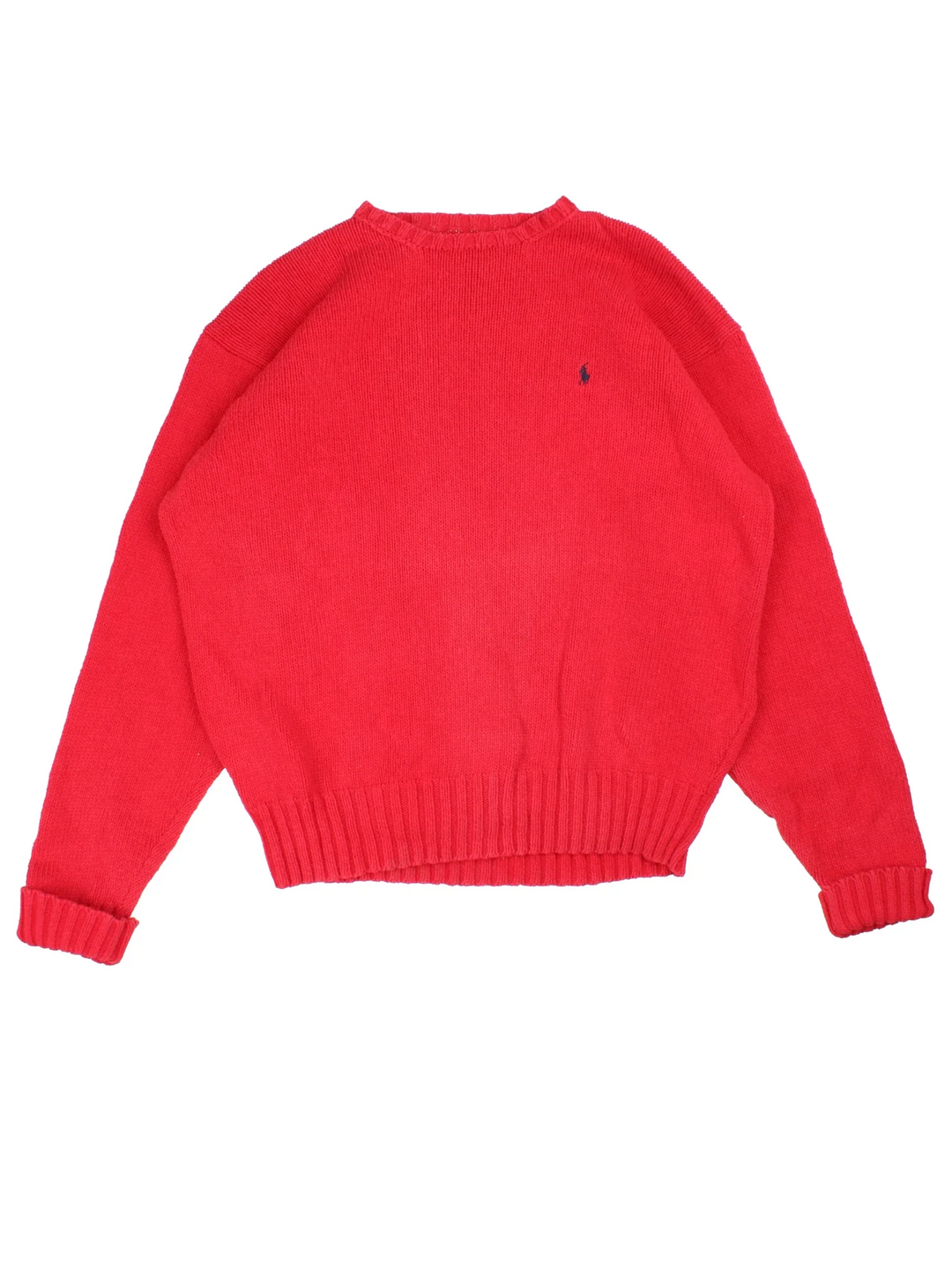 Ralph Lauren Jumper in a red colourway with embroidered logo on front.