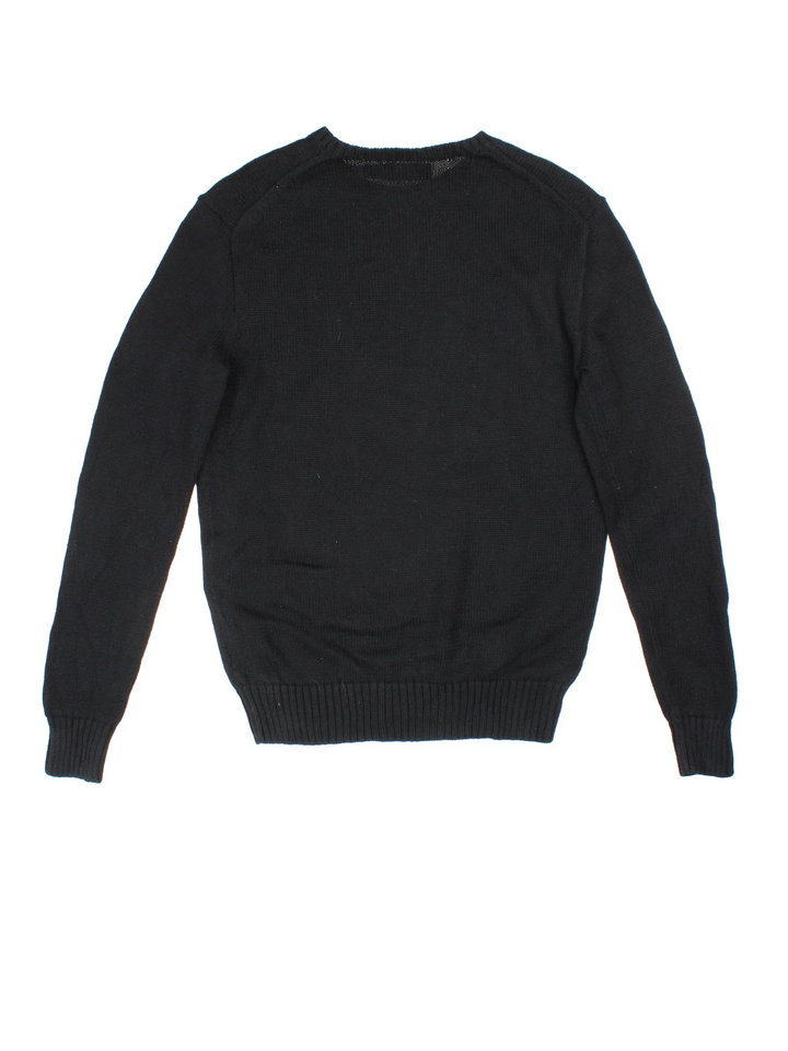 Ralph Lauren Jumper in a black colourway with embroidered logo on front.