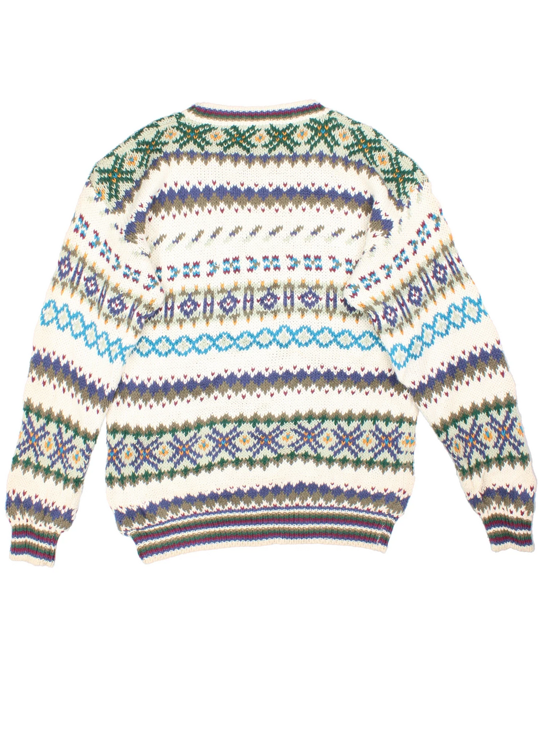 Woolrich Patterned Jumper in a white colourway with patterns all over.