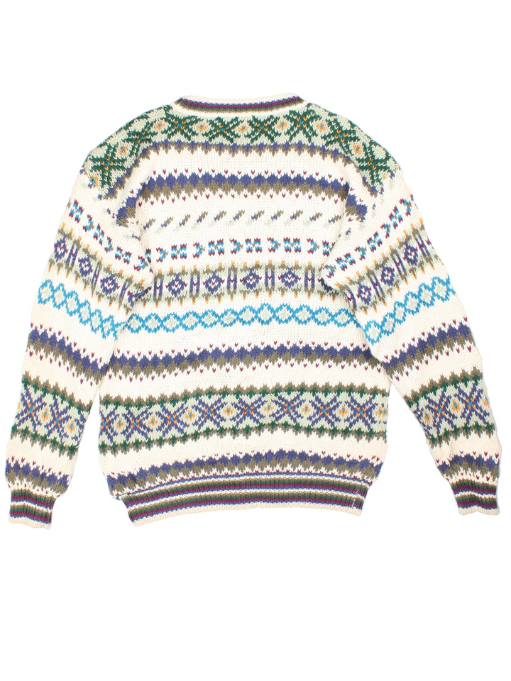 Woolrich Patterned Jumper in a white colourway with patterns all over.
