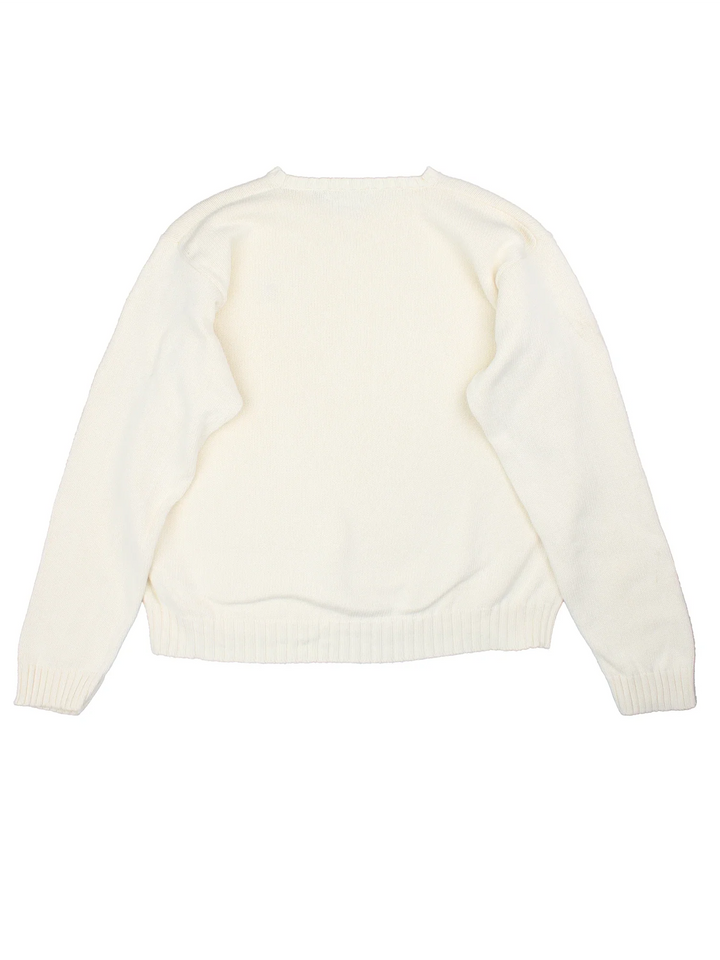 Ralph Lauren Jumper in a white colourway with embroidered logo on front.