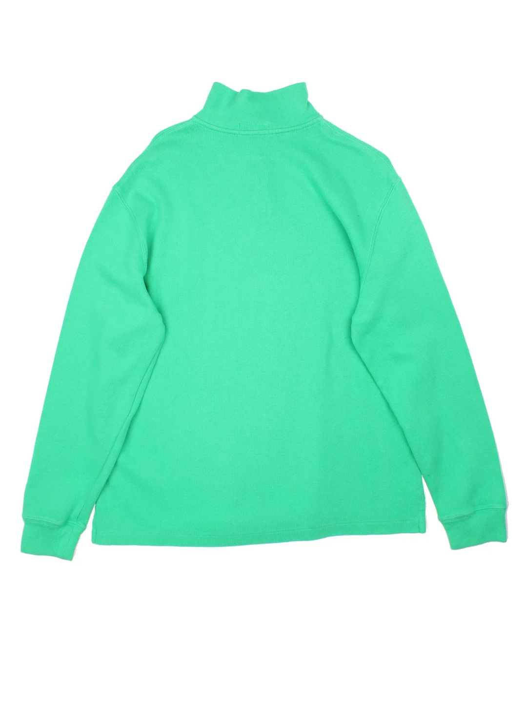 Ralph Lauren 1/4 Zip Jumper in a green colourway with embroidered logo on front.