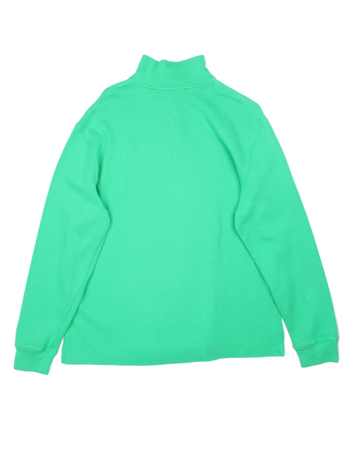 Ralph Lauren 1/4 Zip Jumper in a green colourway with embroidered logo on front.