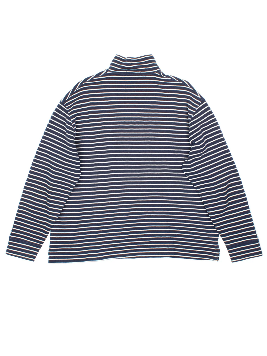 Ralph Lauren 1/4 Zip Jumper in a blue/white colourway with embroidered logo on front.