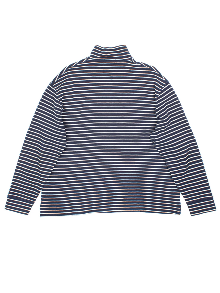 Ralph Lauren 1/4 Zip Jumper in a blue/white colourway with embroidered logo on front.