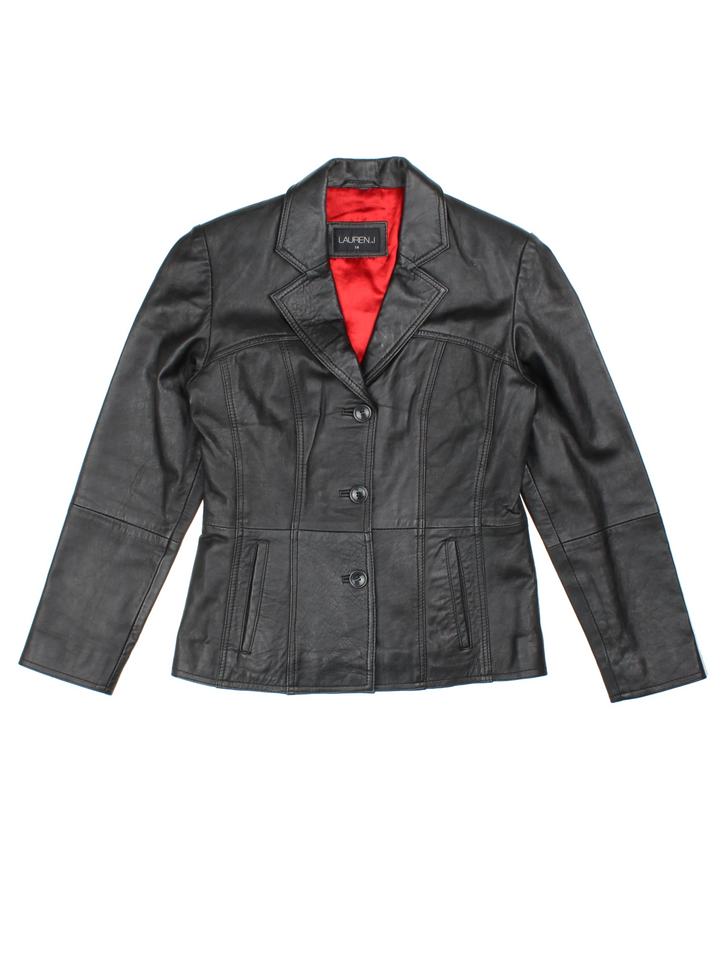 Vintage Leather Blazer Jacket (Size M)