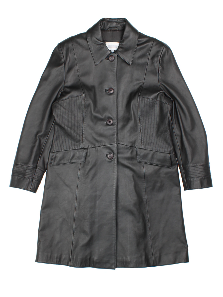 Y2K Next Leather Trench Coat (Size L)