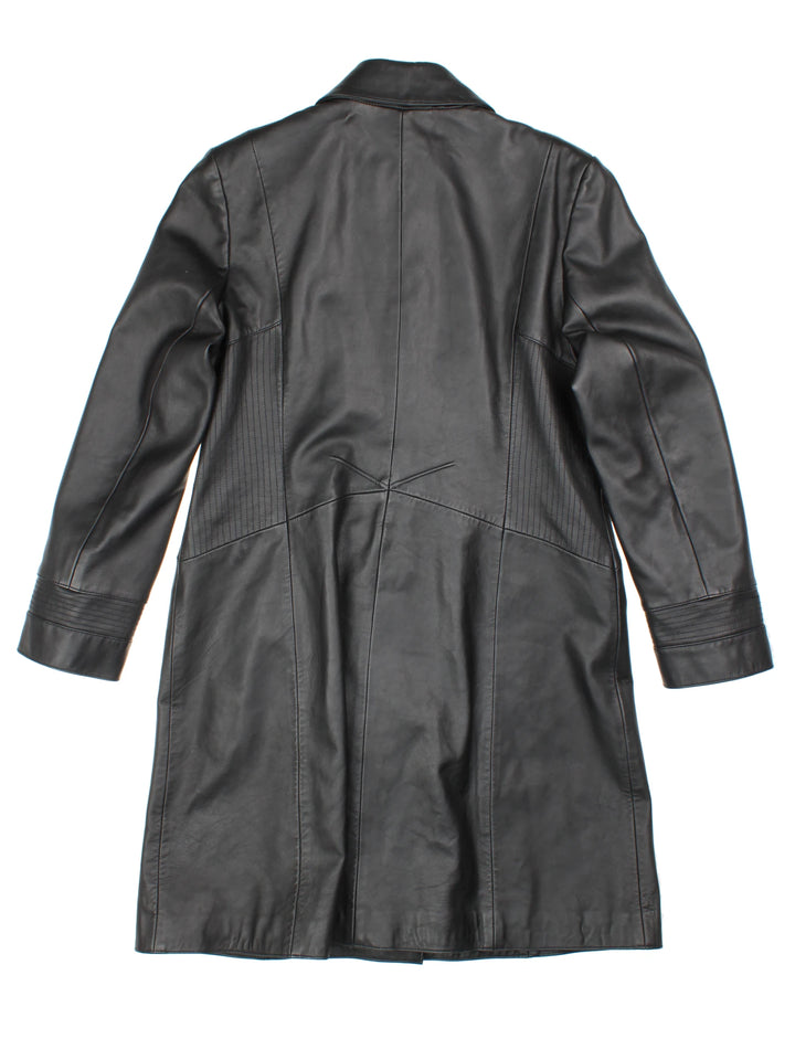 Y2K Next Leather Trench Coat (Size L)