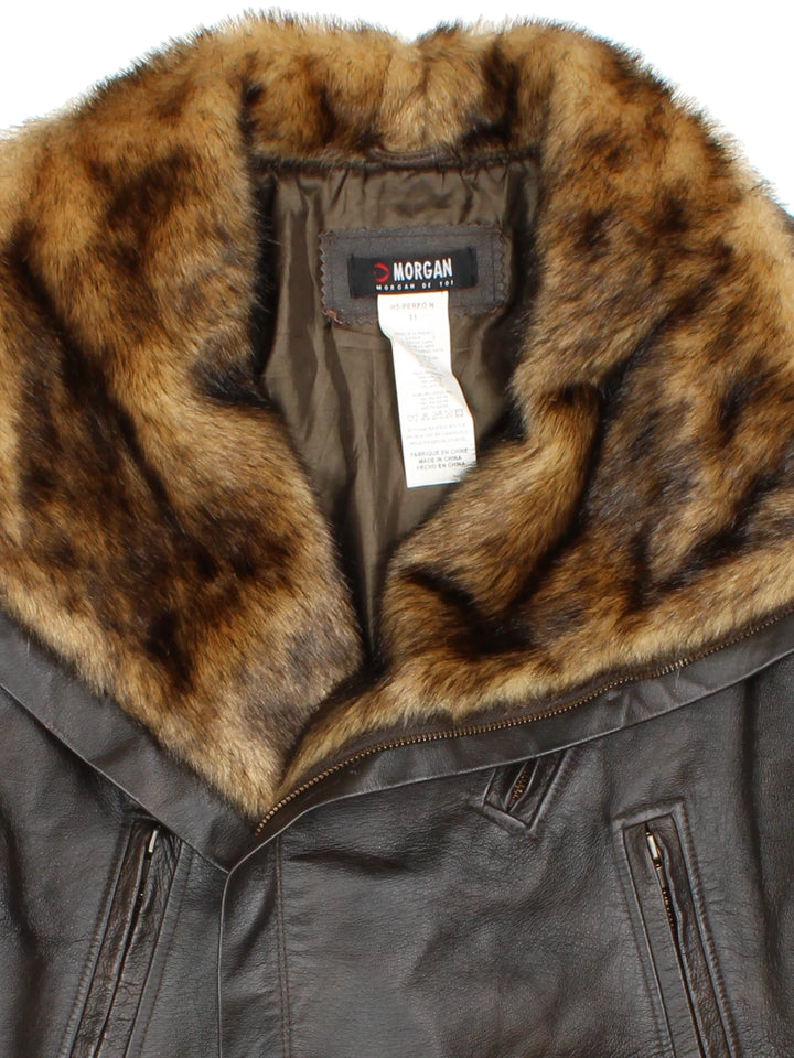 Y2K Morgan De Toi Faux Faur Leather Biker Jacket (Size S)