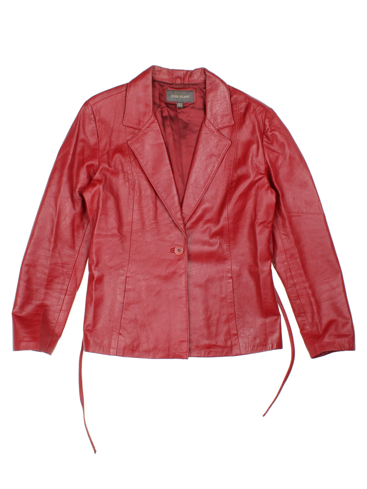 Y2K River Island Leather Blazer (Size M)
