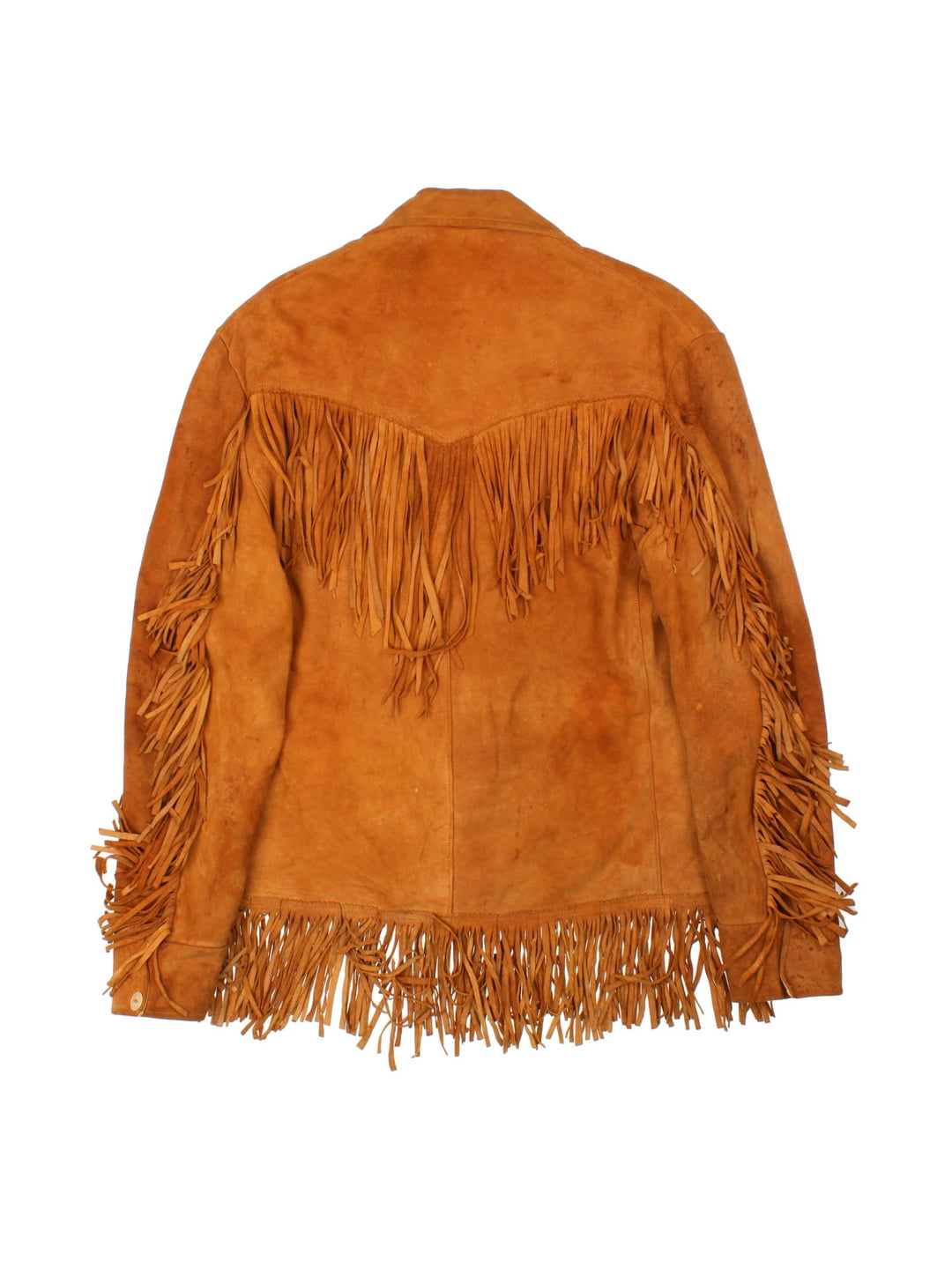 Vintage 60's Western Style Fringe Jacket in a brown colourway. Button down front with double pocket and open collar.
